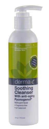 derma e Pycnognol Facial Cleanser, Fragrance Free, 177 ml Bottle
