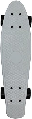 RETRO CRUISER PENNY STYLE SKATEBOARD COMPLETE 22" SKATE BOARD NEW VINTAGE 70'S WITH CARRY BOX - White with Black Wheels (warehouse deals TM)