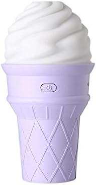 CCCREM Ice Cream Humidifier 90ml LED Night Light USB oil Atomizer Ultrasonic 2-4 Hours Timer , purple
