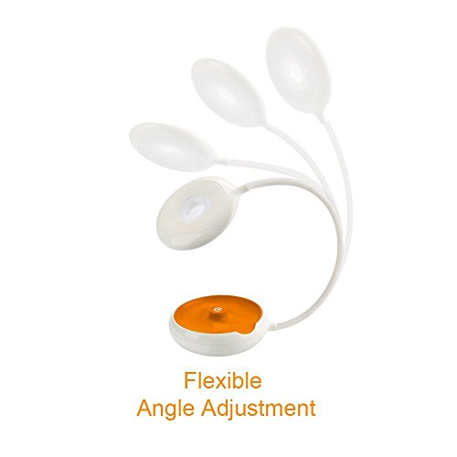 tragbare Schreibtischlampe, dimmbar 4-Modi einstellbare berührungsempfindliche Steuerung Tischlampen, USB wiederaufladbar, flexibler Hals, drahtloses Nachtlicht für Bett, Lesen, Kinder, blau & weiß - 5