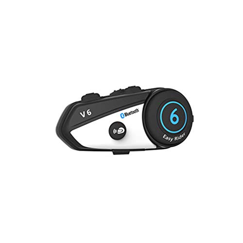 MHOLR Casque De Moto Casque Bluetooth, V6 BT Casque Casque De Moto Talkie-Walkie, Imperméable À l'eau d'origine Intégré De Navigation Talkie-Walkie
