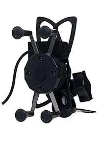 AutoTrends Bike Mobile Charger and Phone Holder for All Bikes (Black)