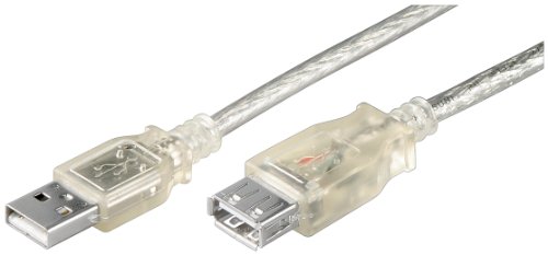 Wentronic USB Kabel (A-Stecker auf A-Buchse) transparent 0,6m