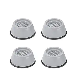 Uma Enterprise Washer Dryer Anti Vibration Pads with Suction Cup Feet, Fridge Washing Machine Leveling Feet Anti Walk Pads Shock Absorber Furniture Lifting Base(4 Piece