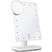 LED Makeup Mirror with Removable 10x Magnifying Mirror - 20 LED Touch Screen Dimmable Vanity Mirror Illuminated Cosmetic Mirror with Bidirectional Rotation - Beauty Mirror for Tabletop, Bedroom, Dressing, Shaving, White