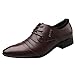 Produktbild FNKDOR Schuhe Großformat38-47 Herren Spitz Geschäft Lederschuhe Schnürsenkel Knittern Männer Berufsschuhe Freizeit Kleid Schuhe Hochzeitsschuhe Braun 42 EU