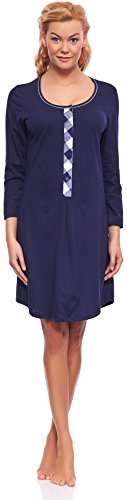 Italian Fashion IF Women Maternity Nightdress Zyta 0111 (Dark Blue, L)