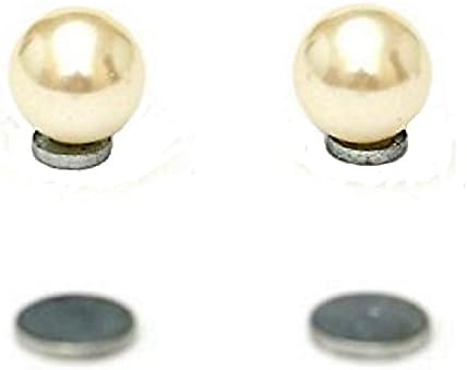 6mm Cream Round Pearl Magnetic Earrings Clip on non Pierced Ears for Women Girls
