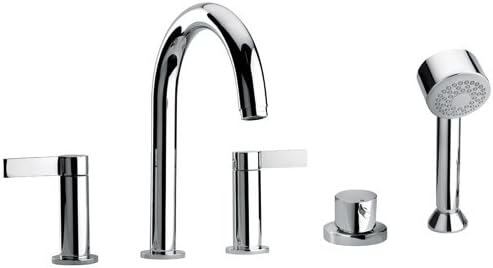 Jewel Faucets Two Lever Handle Roman Tub Faucet and Hand Shower (Chrome)