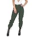 Produktbild MYMYG Damen Cargo Hosen Casual Hosen Militär Armee Kampf Solide Hosen Tasche Hosen Cargohose Polyester Bandage Tasten Hüfthose Boyfriend Chino Taschen Outdoor Trekking