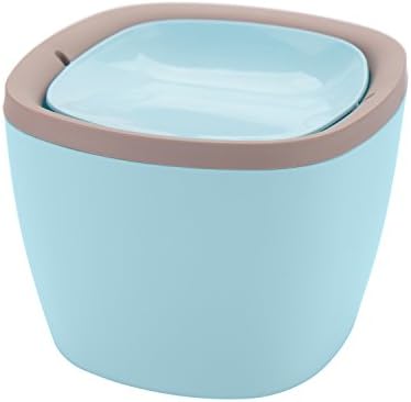 YANSHUI Mini desktop Trash Can Swing Lid Square Trash Bin Plastic Waste Can,Blue