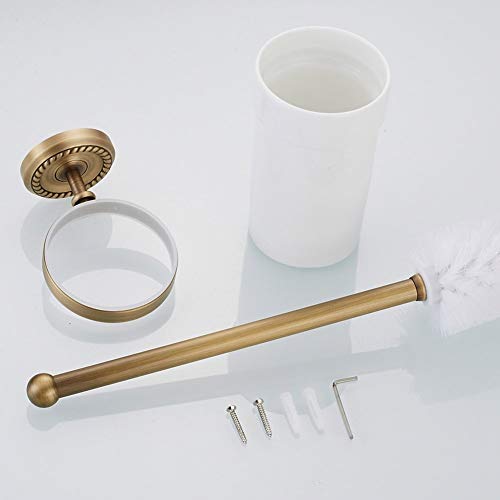 Preisvergleich Produktbild Bathty Europäischer antiker Messing-Toilettenbürstenhalter mit Becher-Wandhalterung Fertige Toilettenbürste für Badezimmer-Hotel-Regal Luxuriöser Fester Messing