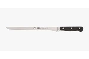 Arcos Serie Clasica - Cuchillo Jamonero - Hoja de Acero Inoxidable Forjado NITRUM 250 mm - Mango de Polioximetileno (POM) Color Negro
