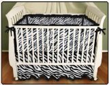 Sin in Linen Zebra Stripe Baby Crib Skirt and Crib Sheet