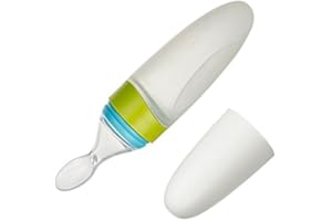 Binnan 90ml Silicone Biberon Cucchiaio, Biberon con il Cucchiaio Alimentatore Squeeze Bottle Spoon per Cibo per bambini