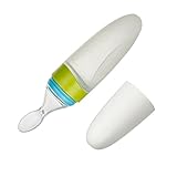 cuchara dosificadora para bebes Hecho de material de silicona de grado alimenticio, libre de BPA, material suave no daña las encías del bebé.
