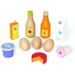 Hape - E3108 - Jeu d'Imitation en Bois - Cuisine - Produits frais