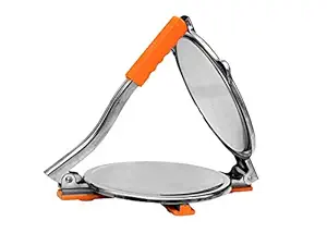 Krzone Stainless Steel Puri Maker Press Machine - Roti Chapati Presser for Home - Papad/Khakhra/Poori Manual Hand Press Iron with Handle for Kitchen Pack of 1