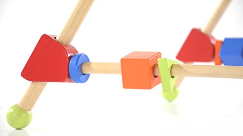 Roba Spieltrapez, Aktivcenter mit höhenverstellbaren Spiel-und Greiftrainer, und Babyspielzeug aus Holz, mehrfarbig, H x B x T: 48 x 61 x 59 cm - 5