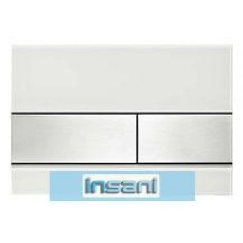 Tece WC- Betätigungsplatte square, Zweimengentechnik, 1 Stück, glas weiß / tasten chrom glänzend, 9.240.802