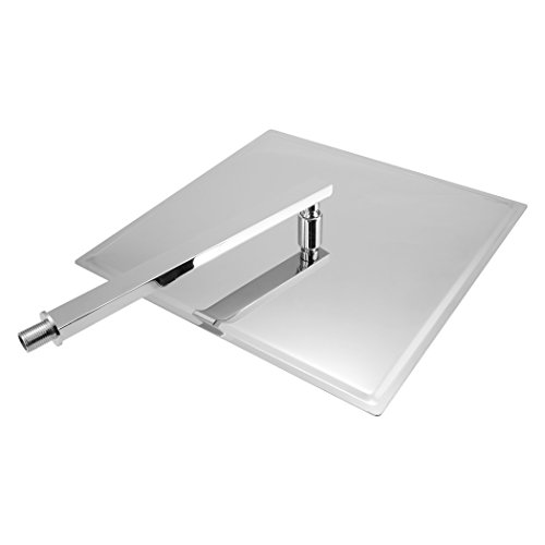 Homdox Quadratische Duschkopf Regendusche Edelstahl Silber Runde mit Anti-Kalk-Düsen Edelstahl Edelstahl-Duschkopf (40cm x 40cm) - 5