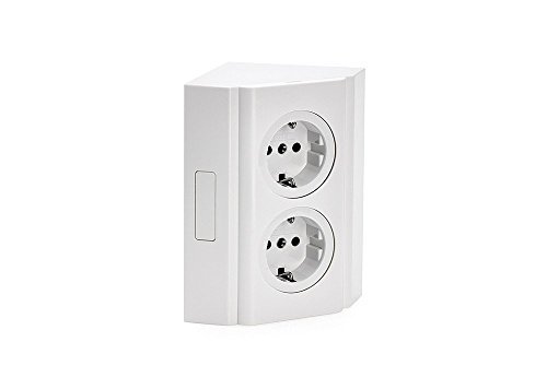 Naber Lumica - Regleta de enchufes de esquina (para 3 enchufes), color blanco