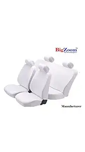 BIGZOOM (DENIM-101) Cotton Car Seat Cover for Maruti Ciaz, White