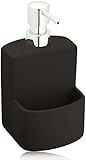 dispensador de jabon liquido negro Superficie con revestimiento suave al tacto soft-touch (cerámica engomada) en negro
