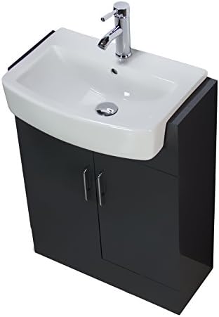 Vanity Unit Cabinet Basin Sink Bathroom Floor mounted Square Tap Waste 600 MM