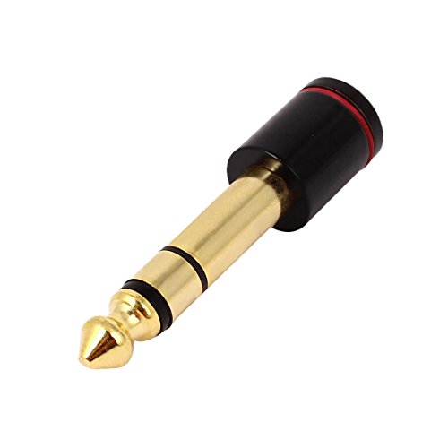 sourcingmap® 6,5mm Stereo Stecker auf 3,5mm Buchse Audio Video Adapter Verbinder Gold