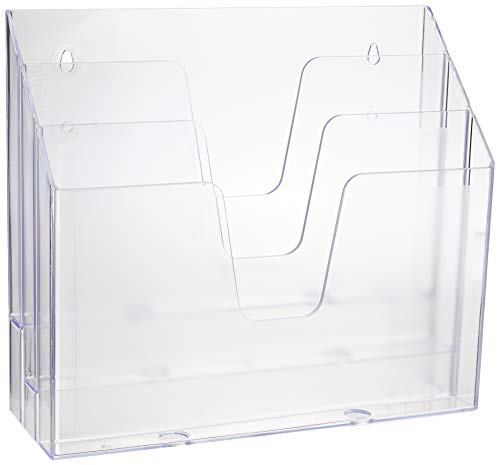 Acrimet Organizador Horizontal de 3 compartimientos para escritorio o pared (Color Cristal)