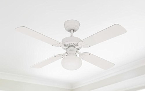 Westinghouse Vegas 7218540 Deckenventilator mit Beleuchtung, A++ to E, Metall, 60 W, E27, weiß, 105 x 105 x 44.2 cm - 5