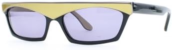Alain Mikli 86 123 042 Black Gold Rectangular Certified Vintage Sunglasses For Womens