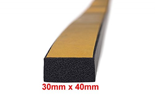Preisvergleich Produktbild 1m-Moosgummidichtung Vierkant selbstklebend 30mm x 40mm - MVS 503040
