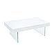 Produktbild Stella Trading Moderner Design Couchtisch Daisy Floating 110cm Weiss High Gloss Glas Kompos