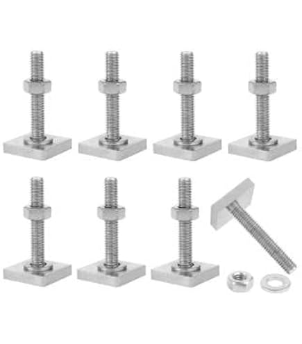 Glarks 6 Sets M8 X 30mm Square Head Bolt With Hex Nut & Washers, Stainless Steel Fully Threaded Roof Rack Fasteners, Machine Screws Kit In Storage Box
