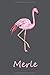 Produktbild Merle: Personalisiertes Flamingo Tage-/ Notizbuch | 120 Seiten | 6x9 Zoll Format (ca.DIN A5) | gepunket | dotted | punktkariert | dot grid | individuelle Geschenkidee