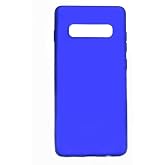 Elfia Samsung Galaxy S10 Plus ile Uyumlu Kılıfı Silikon Mat Renkli Parmak İzi Bırakmayan Yumuşak İnce Kapak Prem Saks Mavi