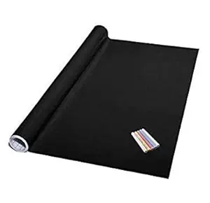 MJN Wall Black Board Sticker (45x200cm) Removable Decal Chalkboard with 5 Chalks for Home School Office College Room