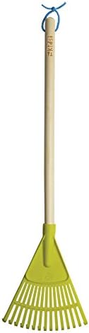 Briers Kids Wooden Handle Leaf Rake, Green