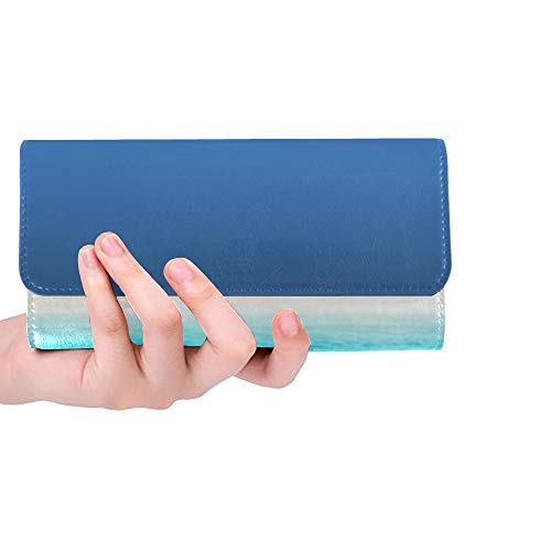 Preisvergleich Produktbild Einzigartige benutzerdefinierte Stühle Sonnenschirm Palm Beach Tropical Holiday Frauen Trifold Wallet Lange Geldbörse Kreditkarteninhaber Fall Handtasche