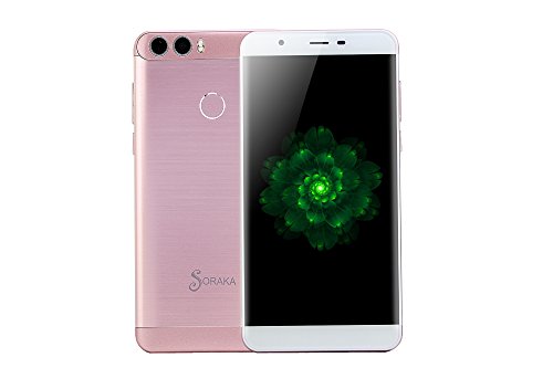SORAKA Unlocked Smartphone 6.0 "GSM 3G Android 6.0 Quad-Core-Smartphone 5.0MP dual sim smartphone(Pink)Pink