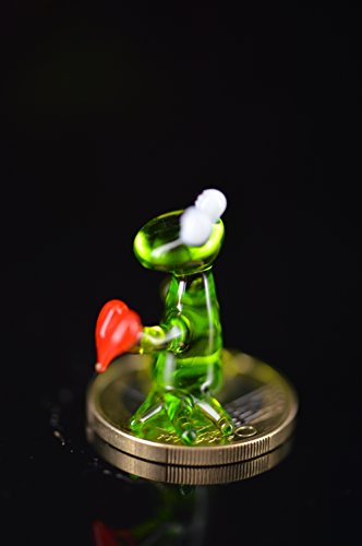 Grüner Frosch mini mit Herz – Figur aus Glas Grün – Glasfigur Deko Setzkasten Vitrine - 8