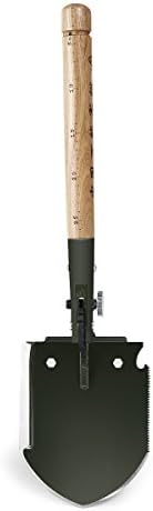 CHINLINS Folding Shovel, Mini Military Survival Shovel With Spading, Digging, Hoeing, Hacking, Sawing, Hammering, Hooking, Outdoor Tool for Camping, Backpacking, Car Emergency, Fishing, Gardening, Trenching
