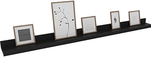 Egotrade Contemporary Wall Mounted Shelf 120CM Long Floating Shelf for Picture Frames Book Display (Black)