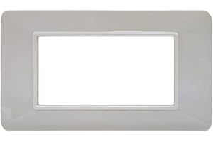 puntoluceled® Placca Compatibile Vimar Plana modello Basic 3 4 7 Moduli Posti Acciaio Nero Silver Titanio Oro Lucido Radica Legno Serie Completa Placche (4 Moduli, Cromo Lucido cod.39)