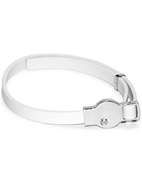 Original Positive Power Magnet Lederarmband mit Swarovski® Crystal Energetix 4you 22132 - gravierbar / weiß -...