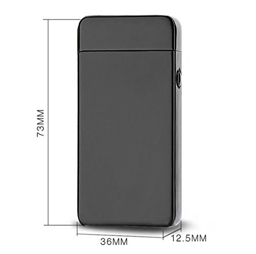 USB Elektronisches Feuerzeug Dual Lichtbogen Aufladbar Winddicht (Schwarz) - 6