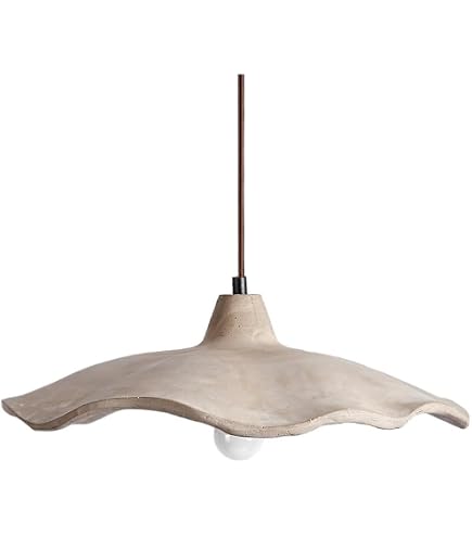 Minimalist White Ceramic Pendant Light – Scalloped Wavy Shade, E27 Base, Adjustable Cord, For Dining Room & Kitchen Island