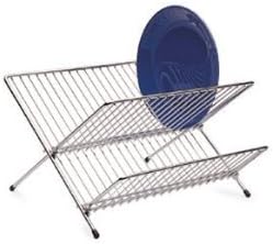 FOLDING DISH RACK WASHING UP DISHES DRAINAGE BOARD. 20 DISHES. 5 MUGS APPROX NEW